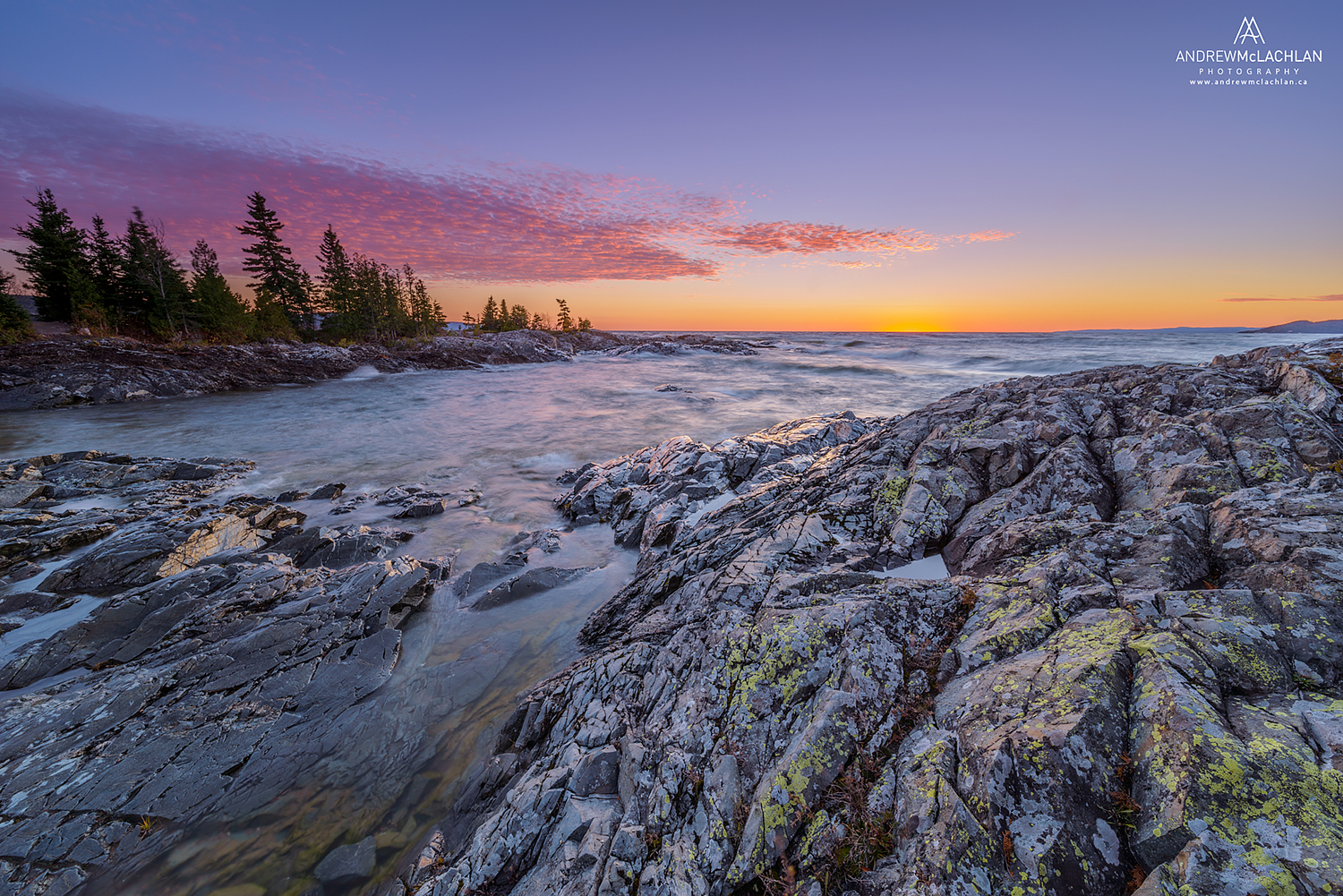 Sunset on Lake Superior near Wawa, Ontario, Canada