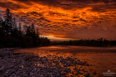 Sunsrise on the Agawa River, Lake Superior Provincial Park, Ontario, Canada