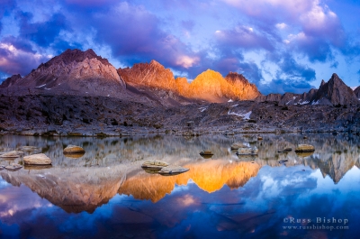 Evening light on the Palisades in Dusy Basin, Kings Canyon National Park, California USA