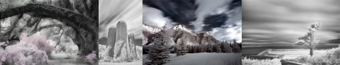 Infrared photography - a collection of black and white photos.