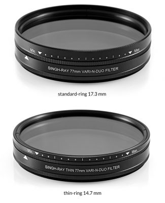 A pair of circular filters with different sizes.