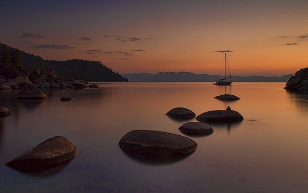 Rocks in the water.