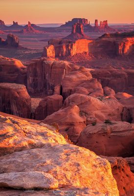 Sunset at monument valley, utah.