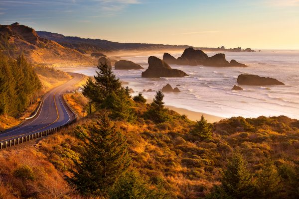 Sea stacks near Port Orford, Oregon