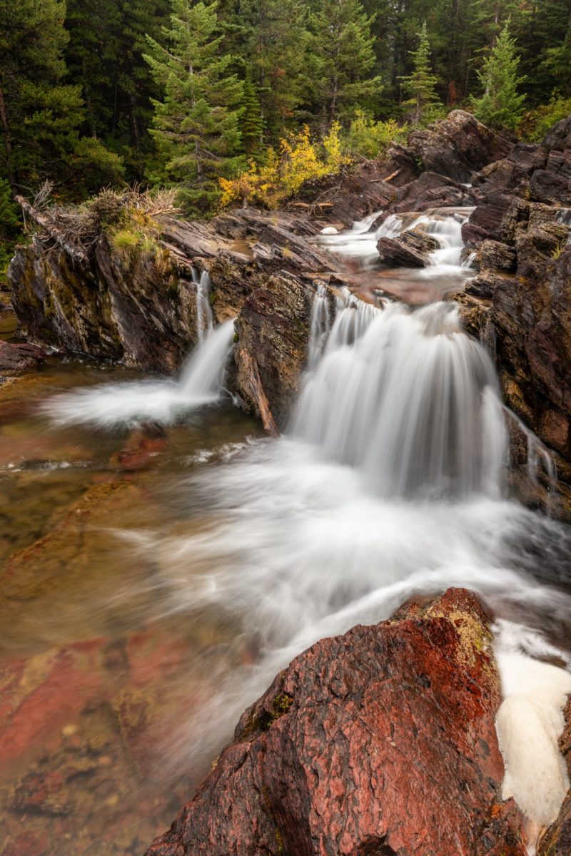 Redrock Falls in Glacier National Park was my favorite falls that we visited during our recent trip. The current water level was perfect.